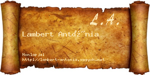 Lambert Antónia névjegykártya